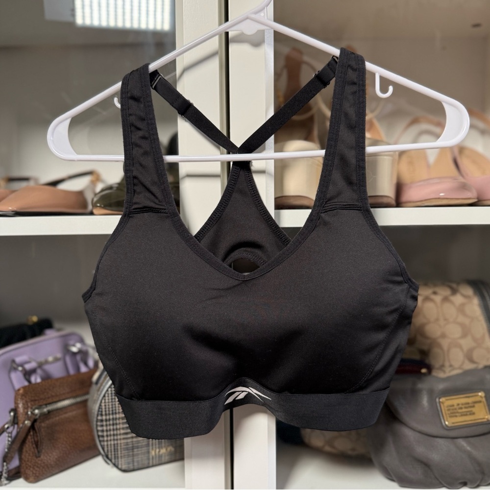 Reebok Black Sports Bra with Adjustable Straps Women’s Size Large